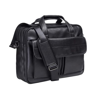 China Free Sample PU Leather Men's Messenger Bag Briefcase Laptop Bag Computer Shoulder Satchel Bag 15.6 inch 17.3 inch Custom Wholesale for sale