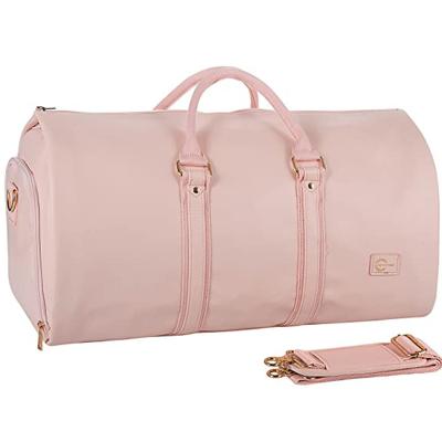 China Custom Convertible Garment Bag Storage For Leather Fleece Bottom Women Suit Bag Travel Carry On Garment Bags Pink for sale