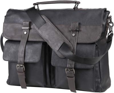 China Leather Messenger Bag For Men, 15.6 Inch Vintage Laptop Bag PU Briefcase Satchel for sale