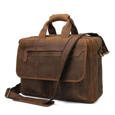 China Luxury Retro High-End Cowhide Shoulder Bag Mens Business Bag GENUINE LEATHER Genuine Leather Briefcase For 15