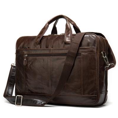 China Geninune High Quality Cheap Multifunction Business Travel Bag 15inch Briefcase Leather Waterproof Laptop Bag For Men for sale