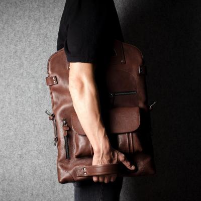 China 2022 England Cowhide Laptop Shoulder Bag Men's Anti-theft Luxury Continental Vegetable Briefcase Leather Backpack Tanned for sale