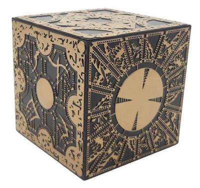 China Mini 2024 Top quality Hellraiser Puzzle Box Solid Lament Cube Foil Face Originator for sale