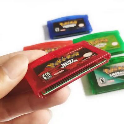 China ABS+Electronics Poko men Emerald Ruby Sapphire FireRed LeafGreen G BA Game Cards Cartridge for sale