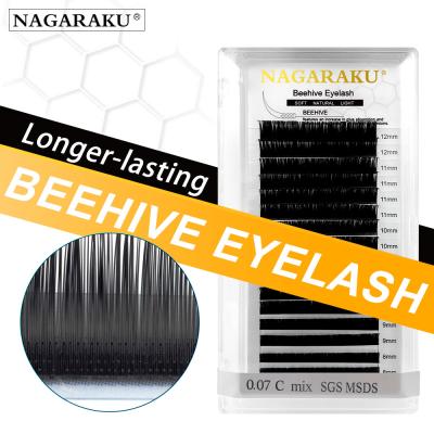 China Maquiagem NAGARAKU Super High Quality Synthetic Mink Ruffle Eyelash Extension Lasting Lasting Individual Eyelash Makeup for sale