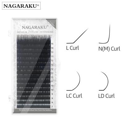 China Natural Soft Synthetic Extensions L Natural Soft High Quality Eyelash Lashes NAGARAKU Mink Eyelashes Different Loop Mix 7-15mm Makeup LC N for sale