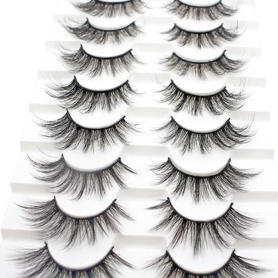 China 3D Effect Lashes Natural Tapered Fluffy Dramatic Volume LongCruelty Pairs Hand Made 3d Mink Eyelashes Full Strip False VIMOKO 8 Free for sale