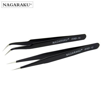 China 2pcs Eyebrow Set Straight and Curl Stainless Wick Eyelash Extension Tweezers Eyebrow Tweezers for sale