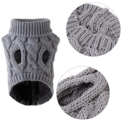 China Warm Knitted Polyester Small Large Jumper Clothing Pet Dogs Viable Winter Sweater for sale