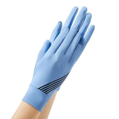 China Spring And Summer Cooling Silk Sun Protection Gloves Women Driving Gloves Sunproof Non-Silp Phone Contact for sale