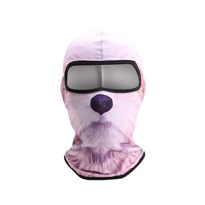 China Dropship full JOINT sublimation head face one hole winter designer cat dog headwear custom design animal 3d print balaclava for sale