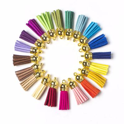 China Wish Wholesale Key Chain Eco-friendly Colorful Faux Leather Tassels Pendant For DIY Craft for sale