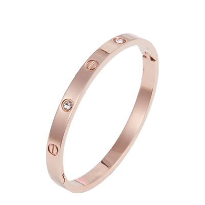 China Charming Woman Stainless Steel Bracelets Ladies Cute Luxury Bracelets Bangles And Ring Woman Gold Plated for sale