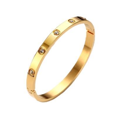 China Cute Steel Bracelets & Bangles Jewelry Women Ring Luxury Charm Bangles Stainless Steel for sale