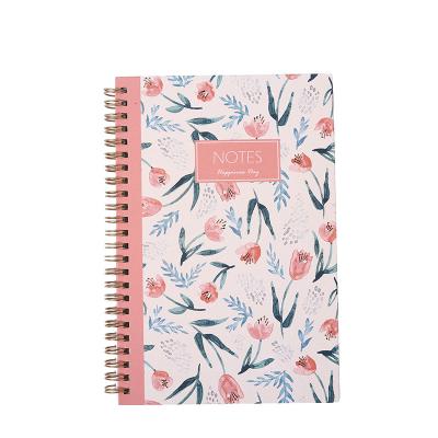 China Simple Fresh Spiral Notepad Mini Notebook Lovely Stationery Portable Flower Coil Pocket A5 Spiral Notebooks for sale