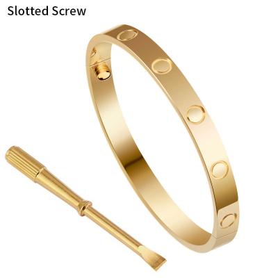 China TRENDY Fashion 316L stainless steel Bracelet Famous Luxury Designers Brand Jewelry for women men Couple SCREW LOVE Bangles Bracelets for sale