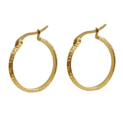 China TRENDY Western Fashion 18K Gold Plated Loop Stainless Steel Hoop Earring For Women for sale