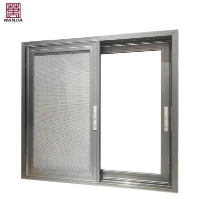 China Customized Modern Aluminum Sliding Window Magnetic Screen Design High Security Anti-theft Window for sale