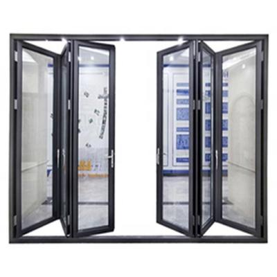 China WANJIA Modern K80 New Double Layer Soundproof Glass Folding Door for sale