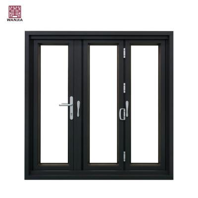 China HISENG factory customization heat insulation aluminum bifold accordion glass doors for sale