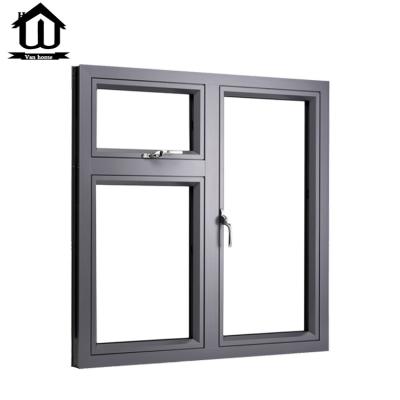 China HISENG Custom Aluminum Double Glazed Casement Windows Magnetic Aluminum Screen Frames Windproof for sale