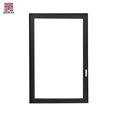 China Magnetic Champagne Color WANJIA Screen Doors And Windows Dubai Aluminum Tilt And Turn Aluminum Windows for sale