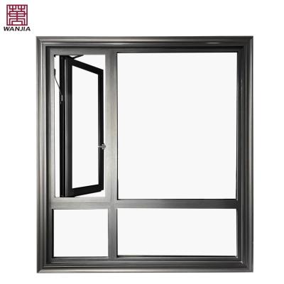 China Magnetic Simple Design Canada Standard Aluminum Window Casement Smart Wind Screen Windows for sale