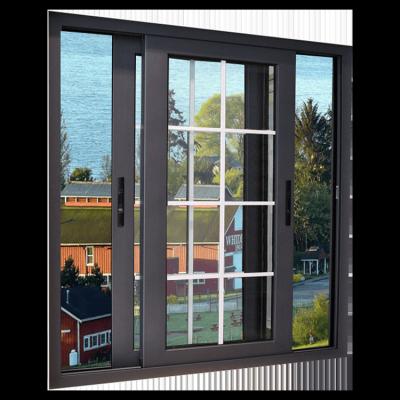 China Double Screen House Windows Aluminum Frame Folding Glass Sliding Window for sale