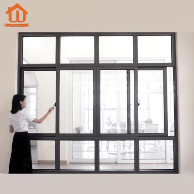 China Impact Folding Screen Design Three Track Modern Double Tinted Glass Aluminum Sliding Doors And Windows for sale