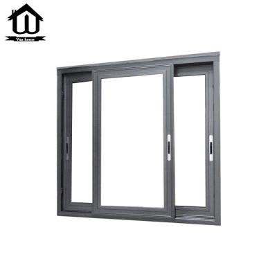 China HISENG Magnetic Screen Exterior Aluminum Windows For Homes Balcony Hurricane Proof Custom Double Glazed Sliding Window for sale