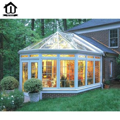 China Modern HISENG Villa Water Proof Aluminum Frame Glass Veranda Sunroom for sale