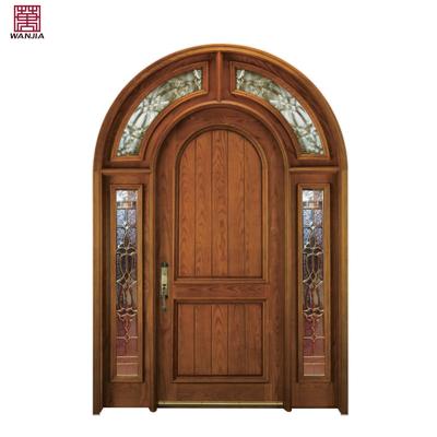 China HISENG sound insulation factory customization arch door designs wooden glass door for sale