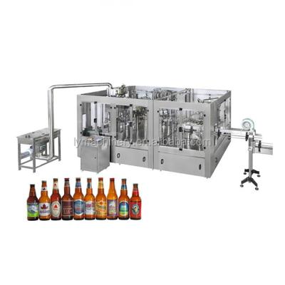 China Hot Sale 3 In1 500ml Beverage Automatic Beer Wine Glass Bottle Filling Bottling Sealing Labeling Machine for sale