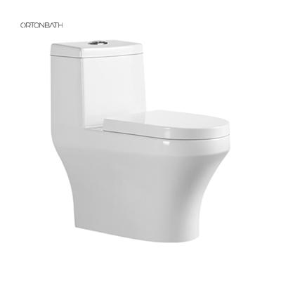 China Double-flush ORTONBATH China Cystem Double Flush Toilet Flush One Piece WC Toilet Siphon With Toilet Seat for sale