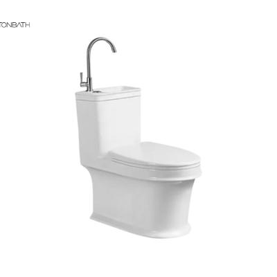 China Double-flush ORTONBATH toilet supplier China water saving one piece toilet with basin and faucet in tank for sale