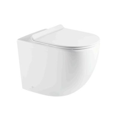 China ORTONBATH Modern Bathroom Wall Hung Toilet Back To Wall Seat Cover Ceramic Hidden Rimless Toilet Price for sale