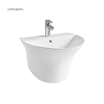 China ORTONBATH Modern Hot Selling Hand Wash Basin Washroom Wall Mounted Chinese Wash Basin for sale