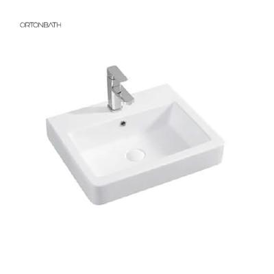 China ORTONBATH Wall Mounted Cheap Single Hole Lavabo Wash Basin Bathroom Basin Ceramic Sink for sale