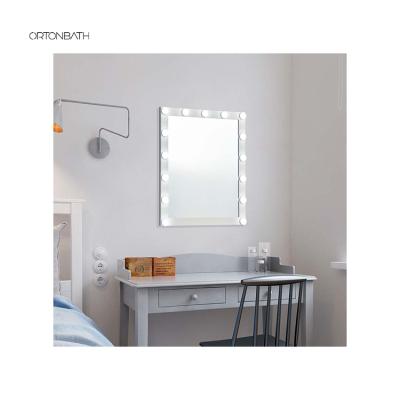 China ORTONBATH Modern Home Rectangular Touch Screen Led Bathroom Mirror Illuminated Backlit Smart Vanity Mirror for sale