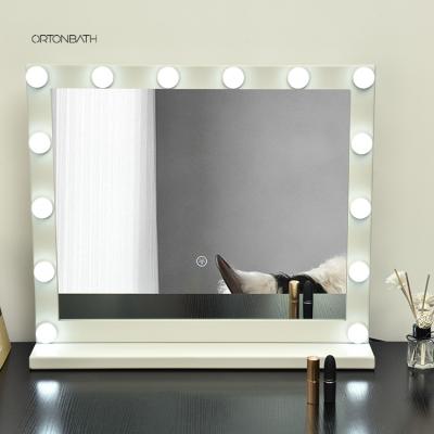 China ORTONBATH New Design Illuminated Illuminated Touch Screen Bathroom Backlit Led Vanity Mirror With Lights for sale