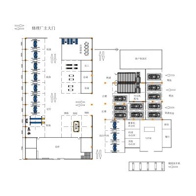 China Auto maintenance 1500m2 supply all types car equipment one stop service workshop design for sale