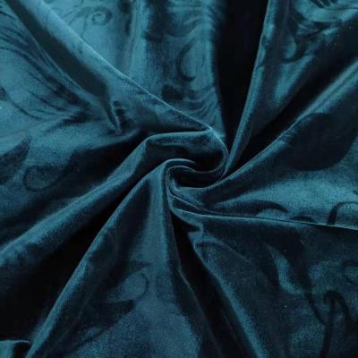 China Waterproof Velvet Printing Fabric For Sofa Pillow Bule Shiny Luxury Italy Fashion for sale