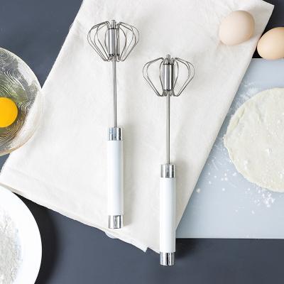 China Custom Stainless Steel Hand Power Egg Beater Cordless Semi-automatic Mini Household Cream Beater for sale