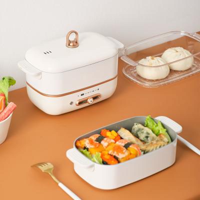 China Car Mini Electric Skillet Frying Pan Multifunctional Household Electric Pizza Pan Replaceable Baking Tray for sale