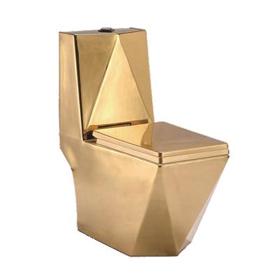 China China Double-Flow Bathroom Wc Washdown One Piece Ceramic Toilet Sanitary Ware Gold Siphonic Toilets for sale