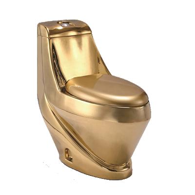 China China Double-Flow Bathroom Wc Washdown One Piece Ceramic Toilet Sanitary Ware Gold Siphonic Toilets for sale