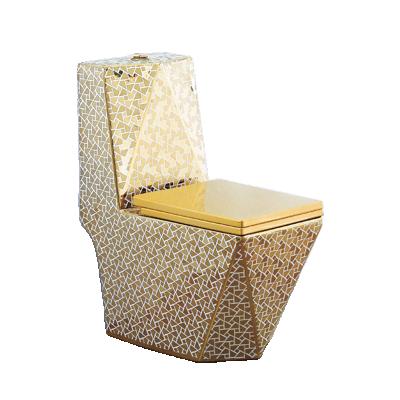 China Custom-made villa bathroom European style Double-flow toilet personalized gold special WC for sale