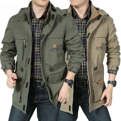 China QUICK DRY Men's Assault Jacket Casual Loose Mid Length Coat Hoodie Plus Size Men's Jacket Men's Spring And Autumn Wear for sale