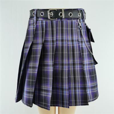 China Anti-static Women's Plus Size Skirt Pleated Skirt Belted Slimming Style Short Skirt XS-4XL for sale