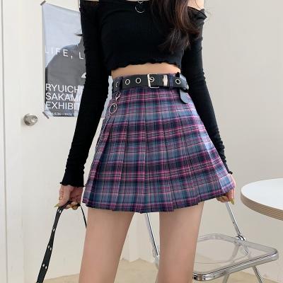 China Anti-static women's plus size skirt pleated skirt belted style students punk skirt XS-4XL for sale